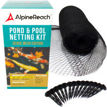 Koi Pond Netting Kit 2m x 3m Black Heavy Duty Woven Fine Mesh Net Cover for Leaves - Protects Koi Fish from Blue Heron Birds Cats Predators UV