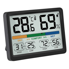 Humidity and Temperature Monitor - AIMILAR Digital Indoor Thermometer with High Low History, / Selectable, Easy to Use, Calibrate-able,