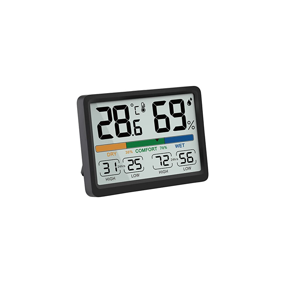 Aimilar Humidity And Temperature Monitor - Digital Indoor Thermometer With High Low History, / Selectable, Easy To Use, Calibrate-Able,