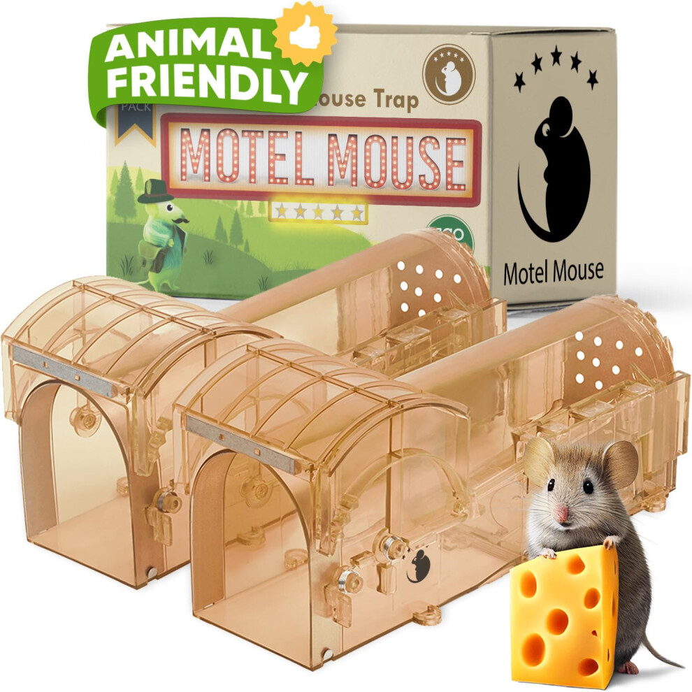 Humane Mouse Traps for Indoor & Outdoor - Easy to Use, Easy to Clean, Reusable, No Touch Release, Improved Highly Sensitive Trigger Mechanism - Comes-image-OPC-PDSJJKH-NEW