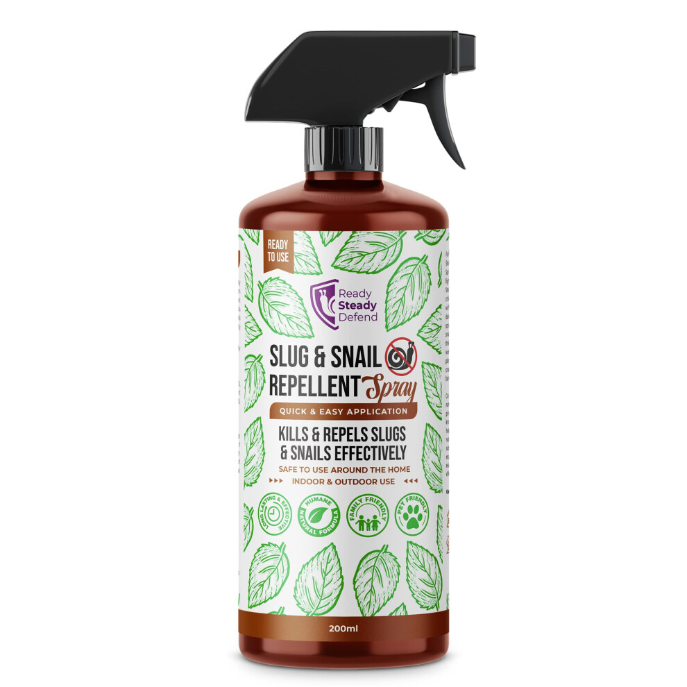 Slug & Snail Repellent Spray | for Indoor & Outdoor Use | Kills & Repels Slugs & Snails Effectively | 100% Natural - Safe to Use Around The Home |