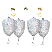 4 Pack - Wasp Repellent for Outdoor Areas - Weather Resistant - Decoy/False Wasp Nests, Garden Wasp Deterrent, Chemical-Free Hornets Deterrent No More