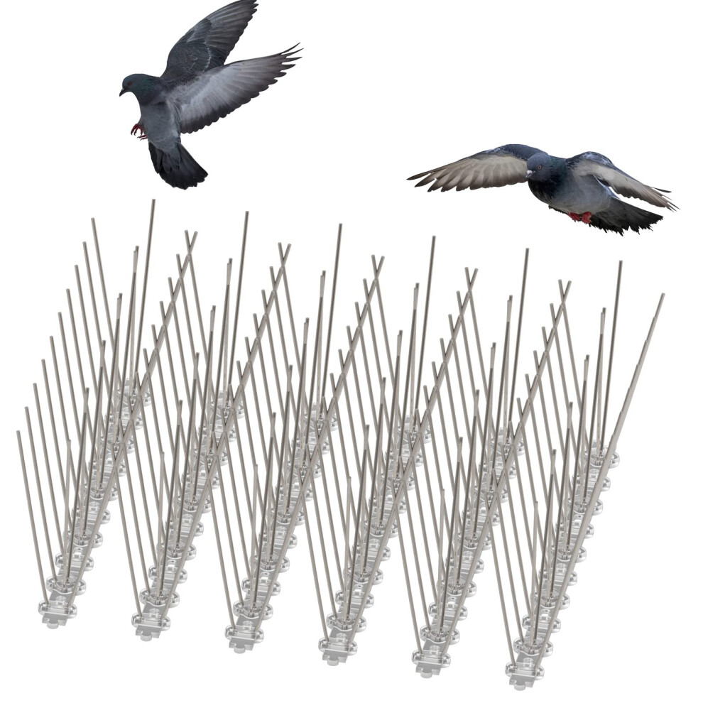 Bird Spikes (6Pack) Stainless Steel Pigeon Spikes Powerful Deterrent To Birds, Crows And Woodpeckers, For Gardens And Windows Per Piece25 Cm