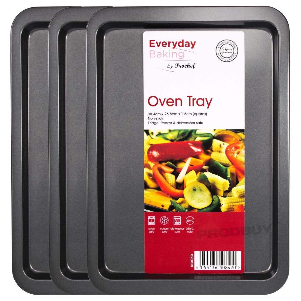 Brand Non-Stick Baking Tray Sets (3 x Oven Trays)