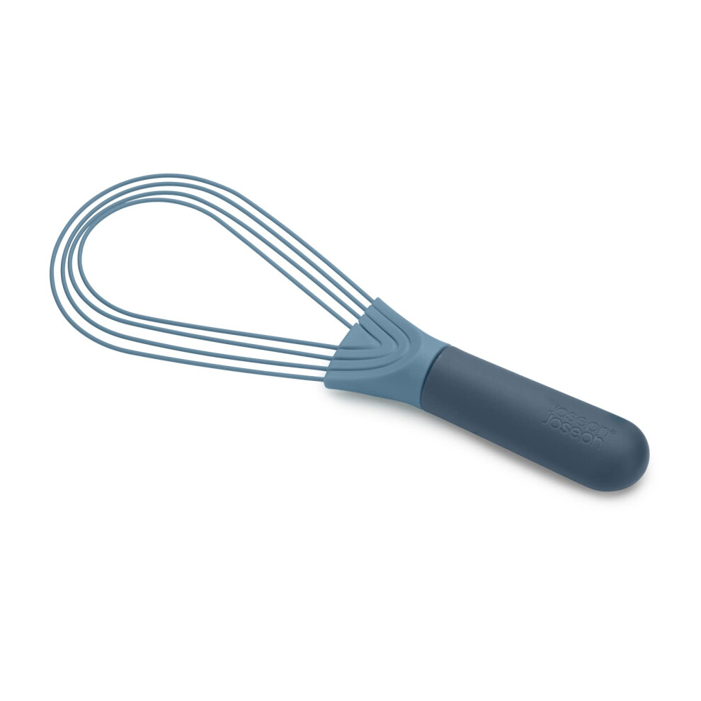 Twist Whisk- 2 in 1 - flat and balloon whisk - Suitable for non-stick cookware, Silicone, Blue