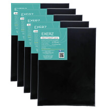 30x40cm Black Canvas 5pk - A3 Canvas Framed 1.7cm Pre-Stretched Artist Canvas - 280GSM 100% Cotton Triple Primed/Acid Free/Medium Grain - Acrylic &