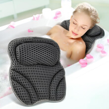 Bath Pillow Neck Back Support - Cushion for Women Men Spa Gifts Luxury Waterproof 4D Mesh Bathtub Pillows with 6 Non-Slip Suction (3738)