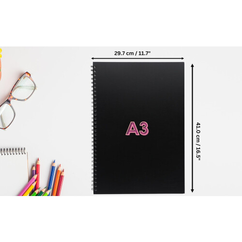 A3 Sketch Pad 2pcs, 30 Sheets 160gsm, Spiral Bound, Sketchbook 1
