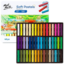 Soft Pastels in Tin Box Signature 48pc, 48 Assorted Colours, Vibrant Pastel Sticks, Great Blending, Comes in Storage Case, Ideal For Art, Craft,