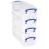 Really Useful Really Useful Plastic Storage Box 0.9 Litre Clear (Pack of 4) 2