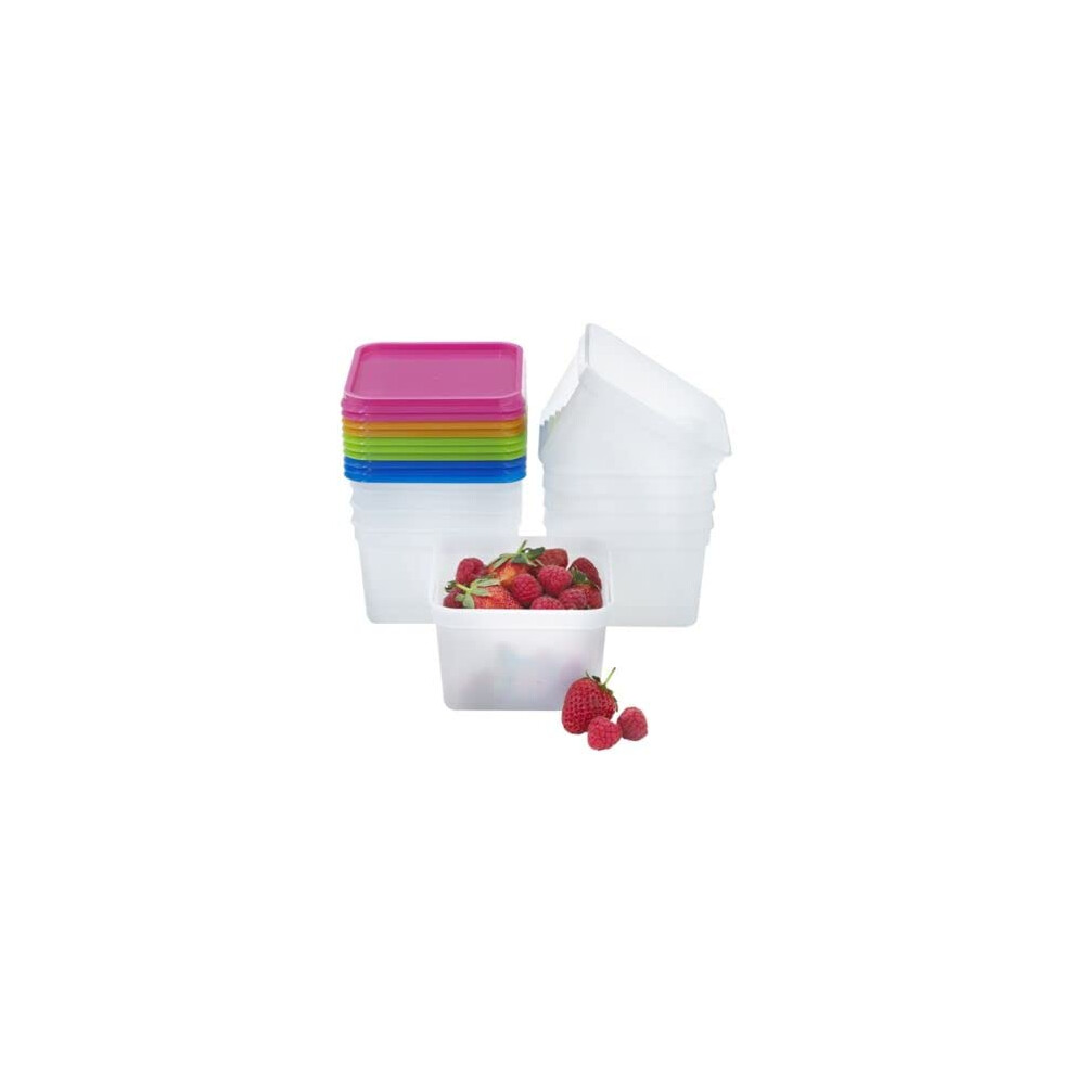 Stack-a-Boxes Plastic Food Containers & Lids, 750ml - Pack of 10