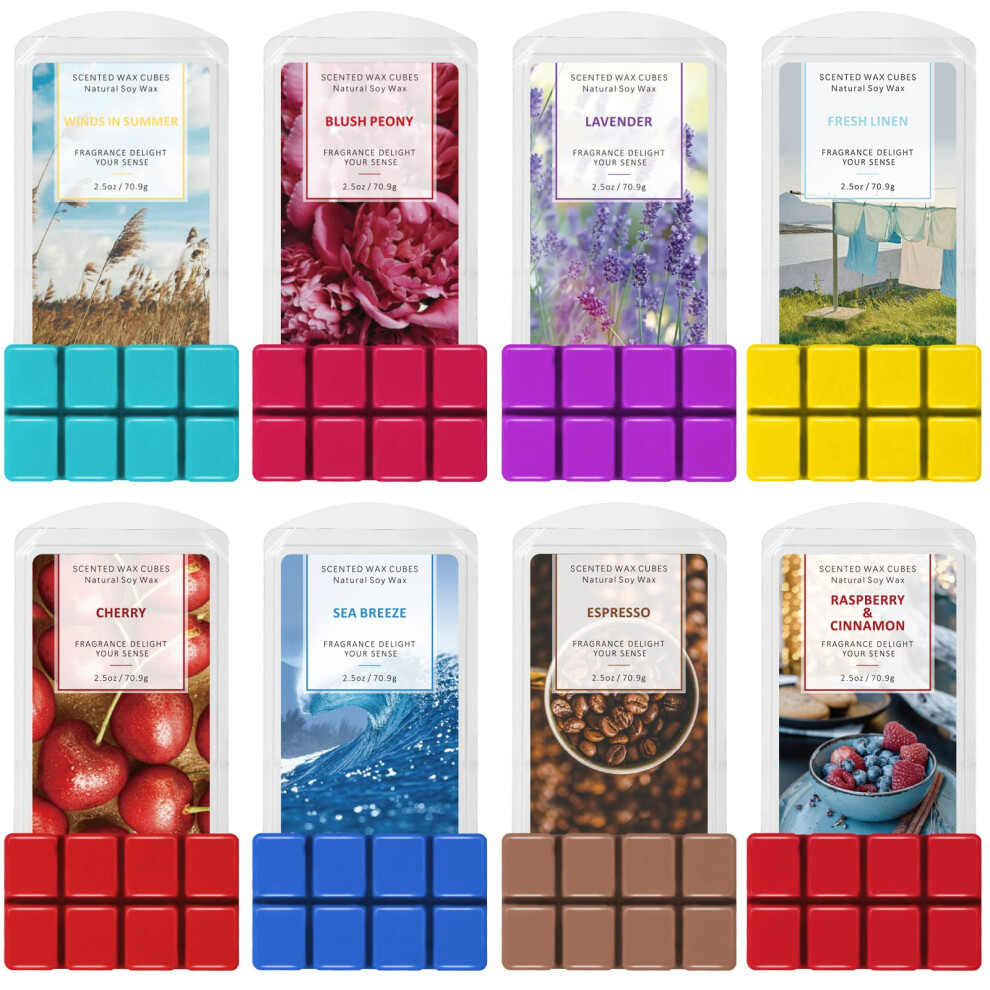 Scentorini Wax Melts, Scented Wax Cubes, Soy Wax Melt For Wax Burner 8 Pack X 70 G