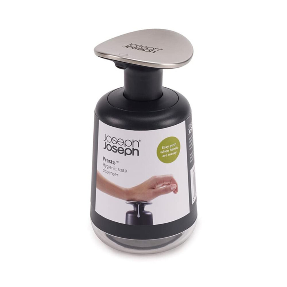 Presto Hygienic Bathroom Soap pump dispenser, refillable – Grey/ Stainless Steel