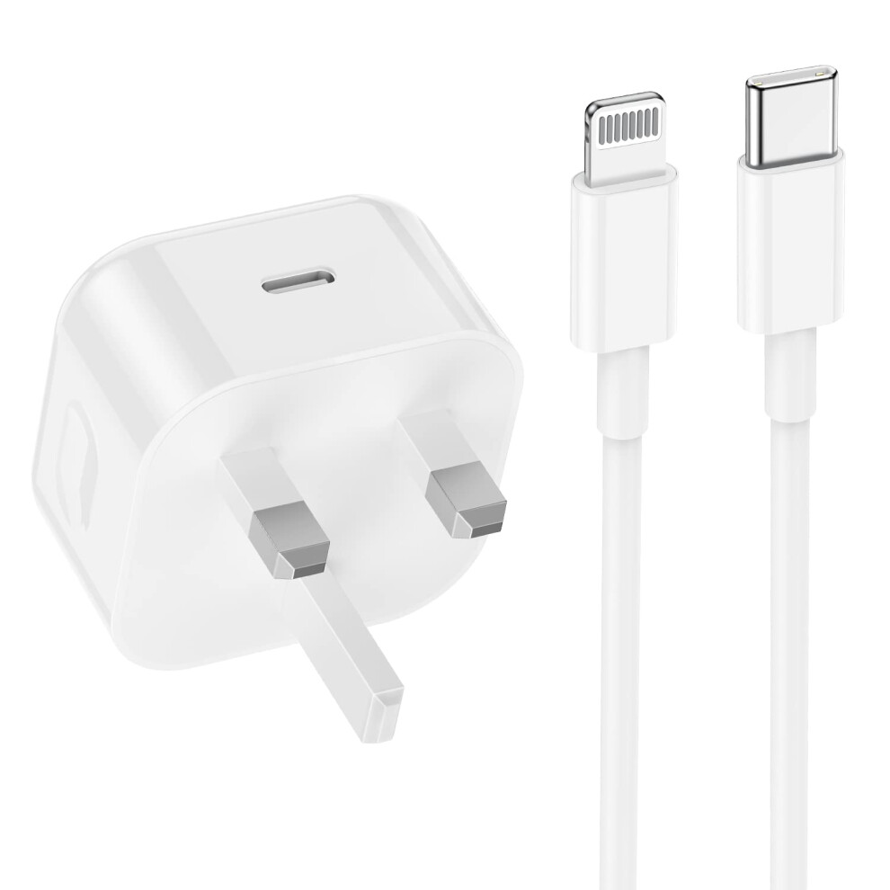 iPhone Fast Charger Cable and Plug, [MFi Certified] Apple 20W USB C Power Adapter and C to Lightning Cable 2m for iPhone 14/13 Pro/13 Pro Max/12/11/XR
