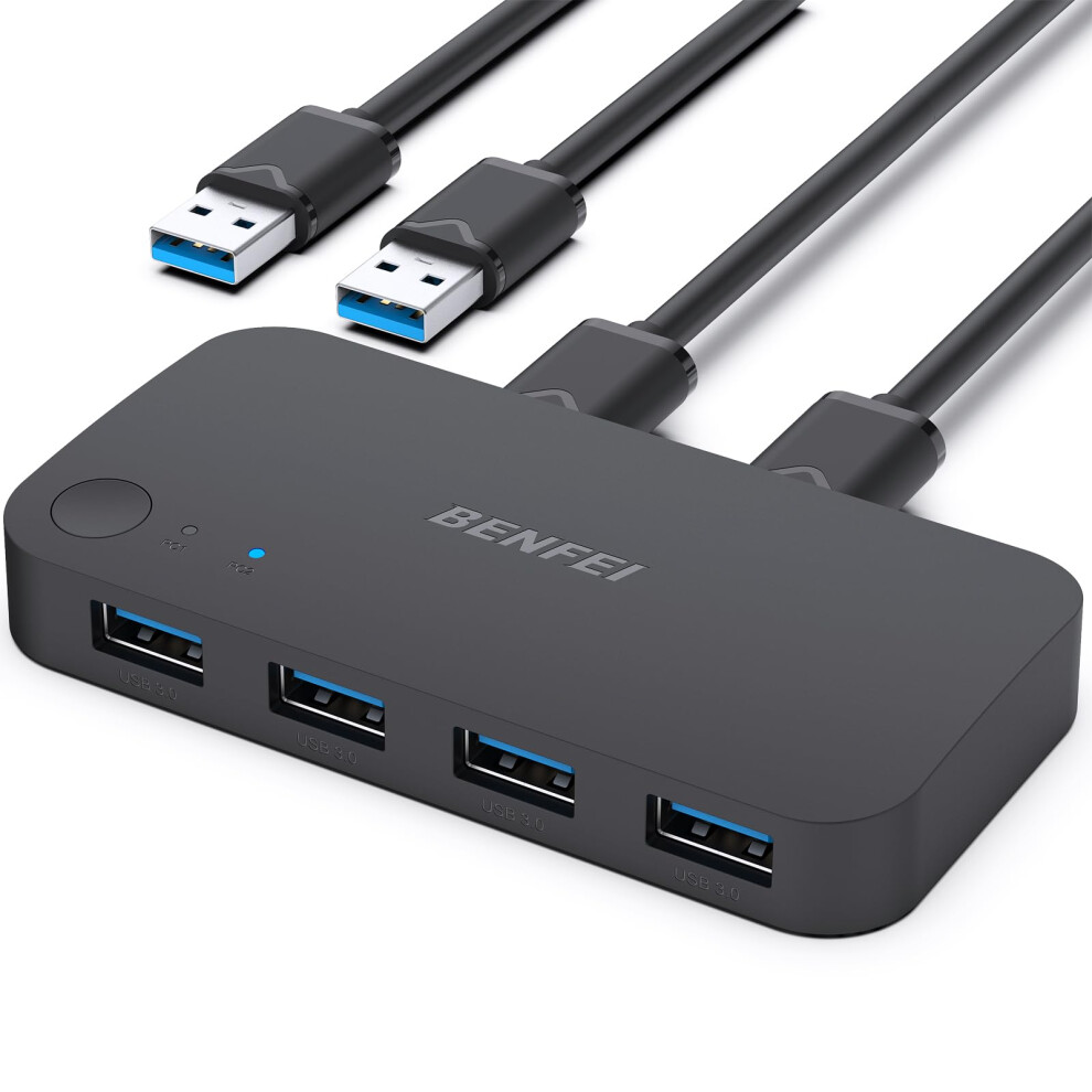 Usb 3.0 Switch, Usb Switcher 2 Computers Share 4 Usb For Pc Mouse Keyboard Printer Scanner, Usb Kvm Switch Selector Compatible With Windows, Mac, 6971785943216