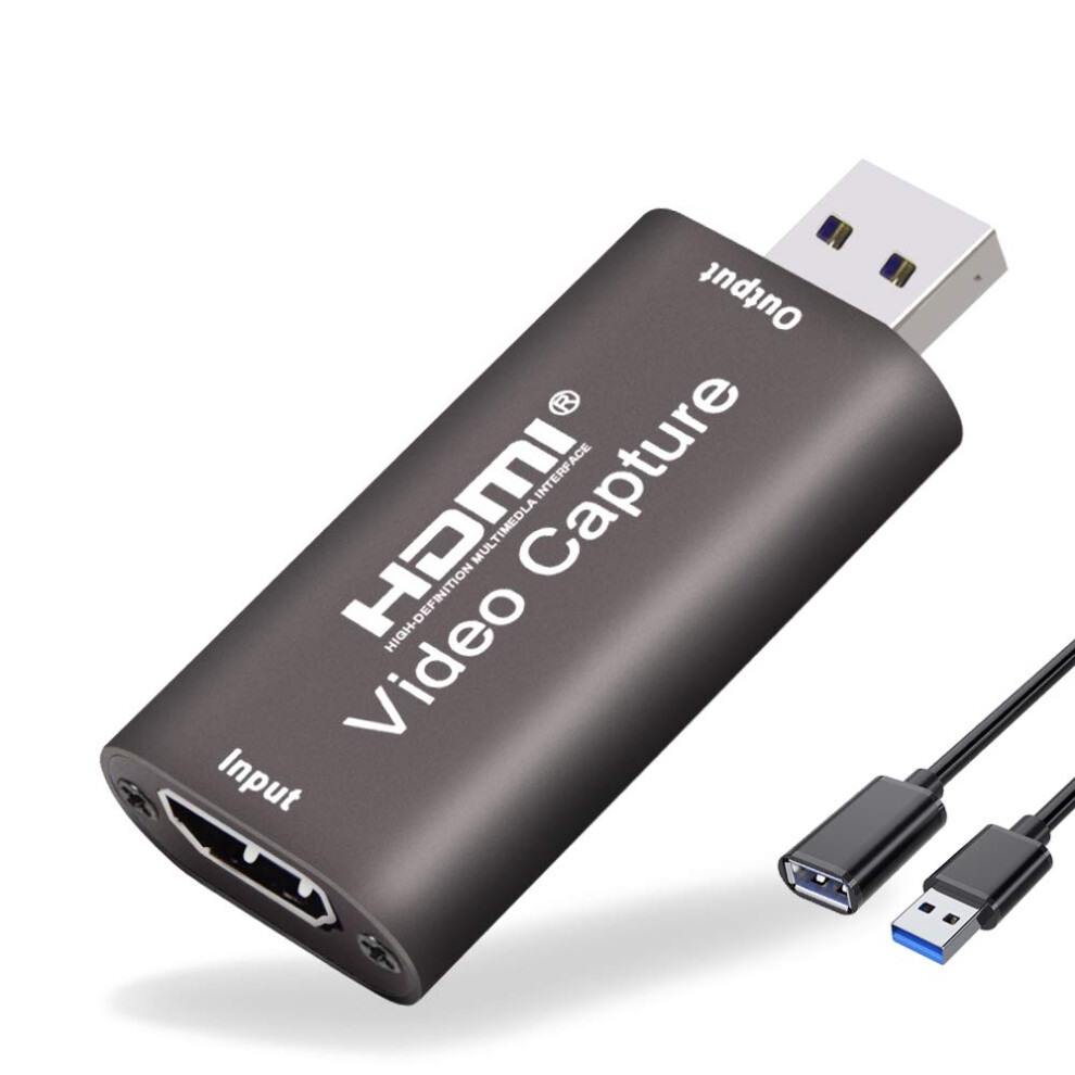 Video Capture Card HDMI to USB 3.0 Audio Video Capture Cards 1080p/4k Record Video Audio Grabber for capture 1080p 60fps content,