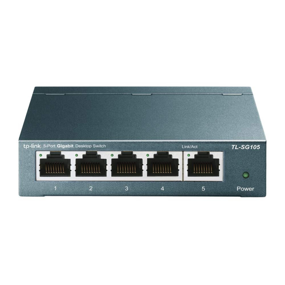 TL-SG105 5-Port Gigabit Ethernet Switch, Desktop/Wall-Mount, Steel Case