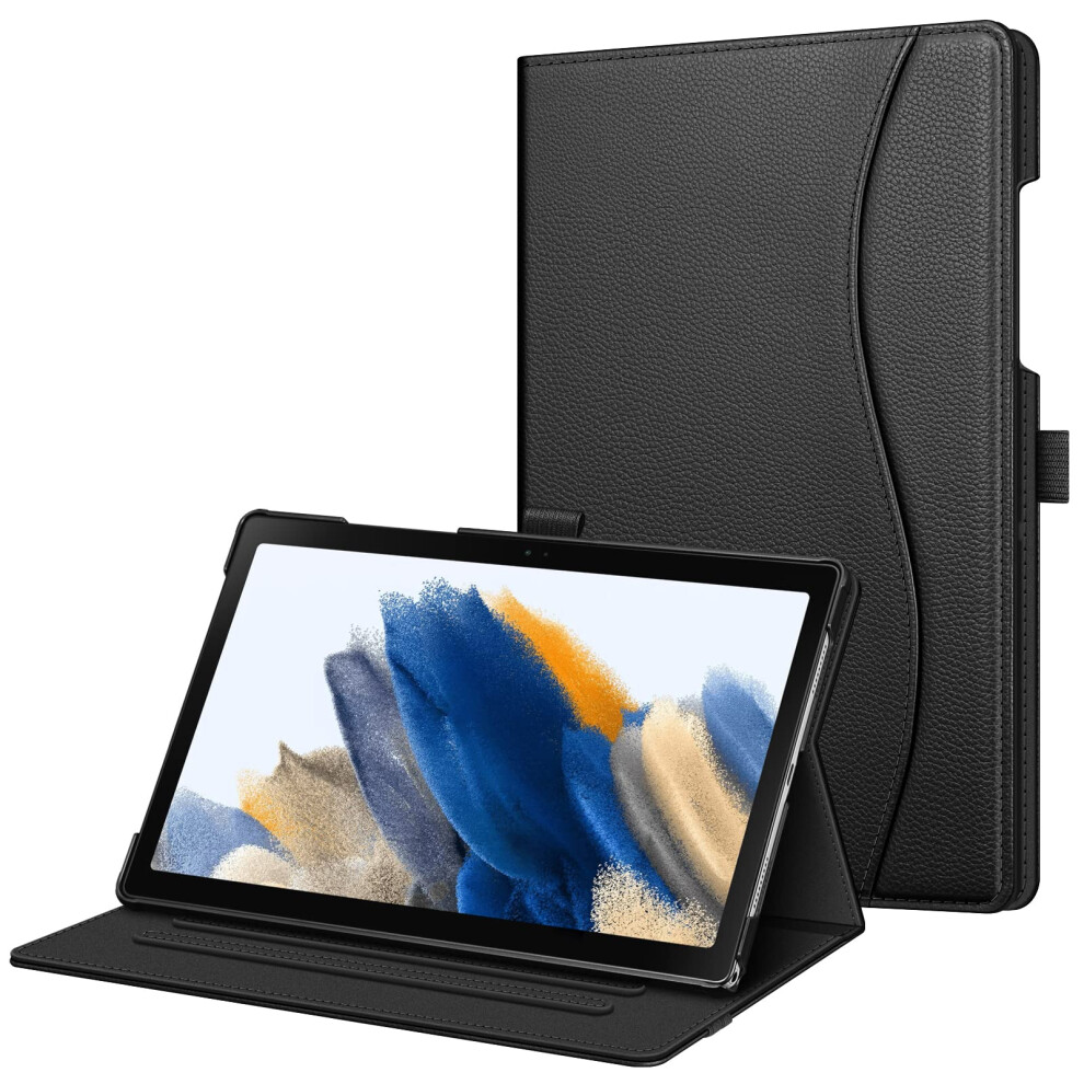 Case for Samsung Galaxy Tab A8 10.5 inch 2022 Model (SM-X200/X205) - Multi-Angle Viewing Folio Stand Cover with Pocket, Auto Wake/Sleep, Black