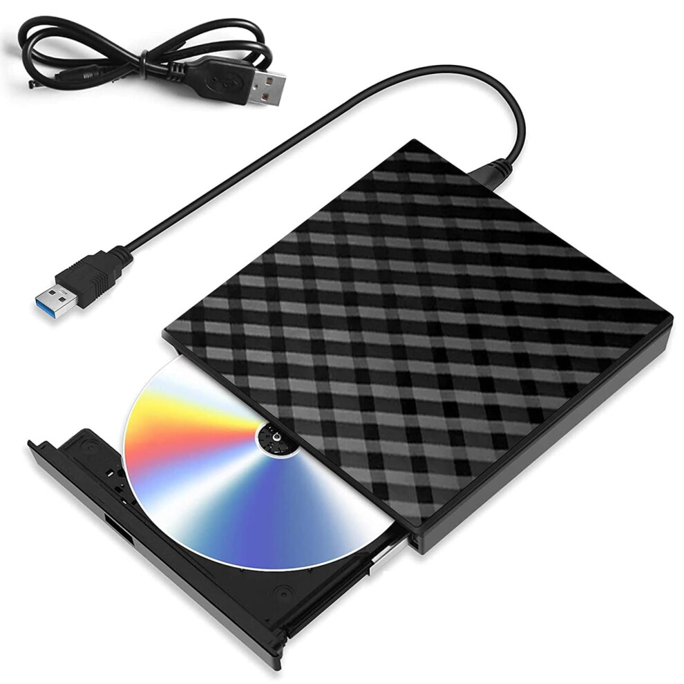 External CD DVD Drive for Laptop, USB 3.0 CD Reader Slim Portable DVD Player for Laptop USB DVD Drive DVD/CD Rom Burner Rewriter External CD Drive For