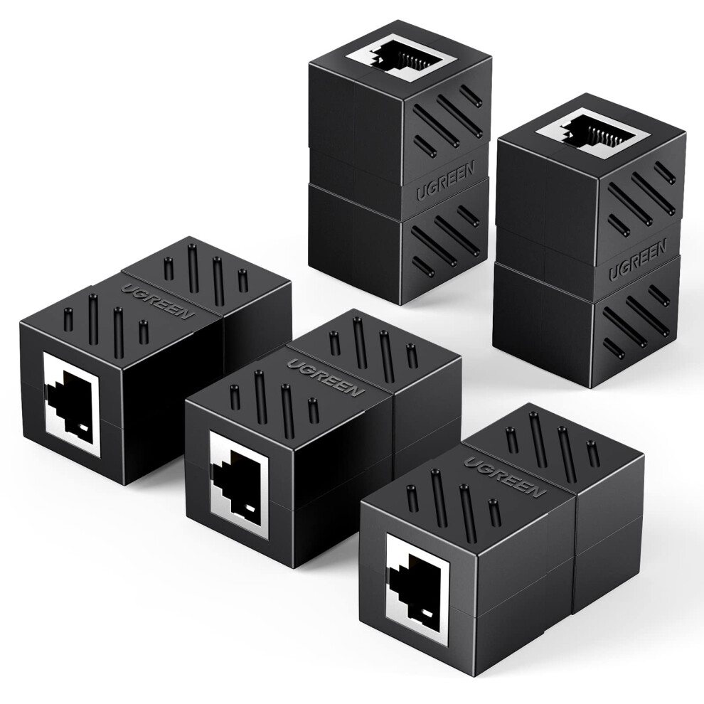 Rj45 Connector Extender(5 Pack), Cat7 Cat6 Cat5e 8P8c Lan Ethernet Cable Adapter, Rj45 Coupler Adapter Ethernet Extender, Network Female To Female 6957303826094