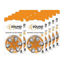 Sound Energy Hearing Aid Batteries, Size 13, Pack of 60 - Amazon Exclusive