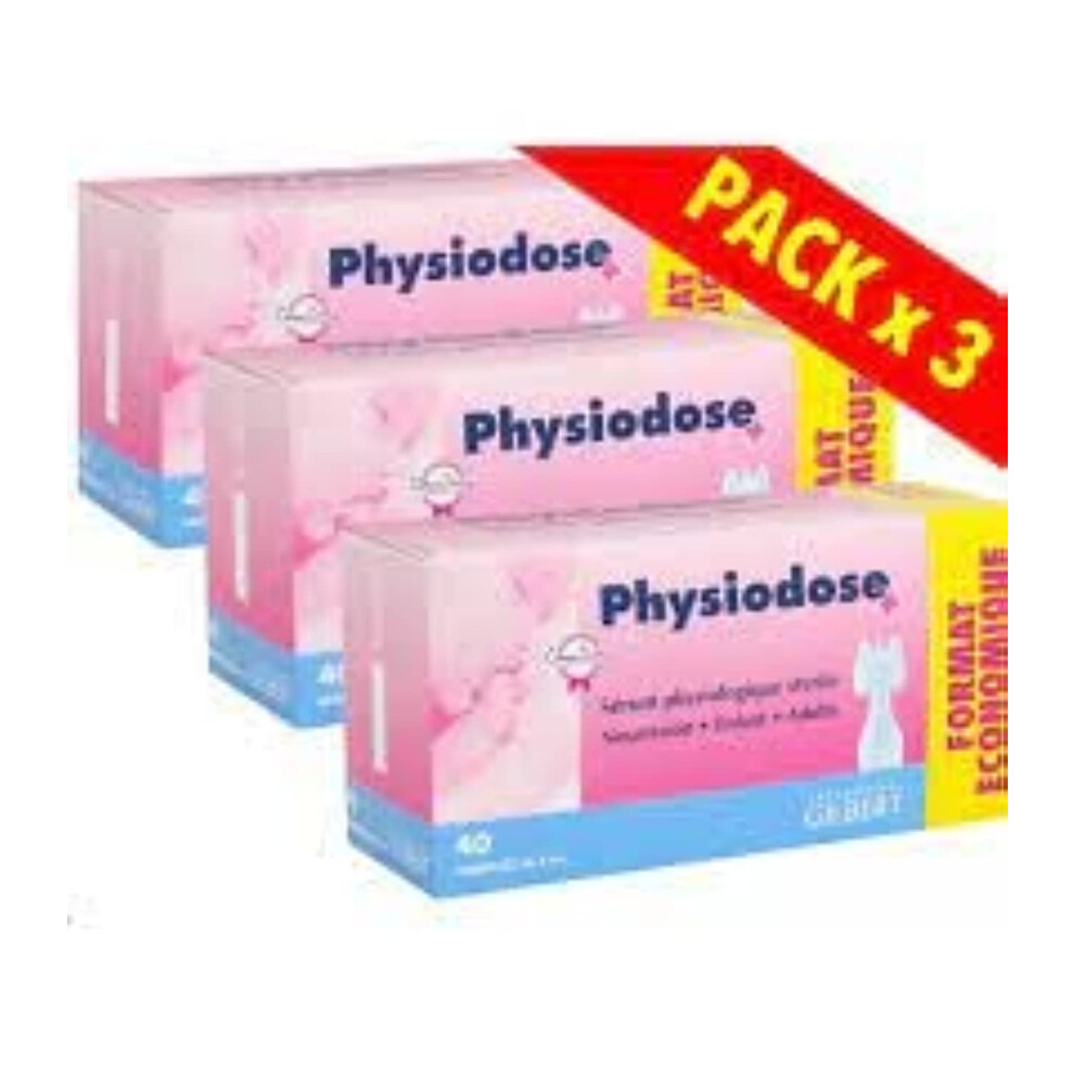 Physiological Serum - 3 Boxes Of 40 Single Doses, 40 Count (Pack Of 3)