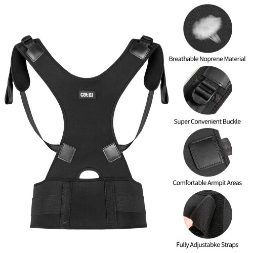 Back Brace Posture Corrector Spinal Support for Women and Men, Lumbar Shoulder Posture Correction for Upper and Lower Back Support, Adjustable 1