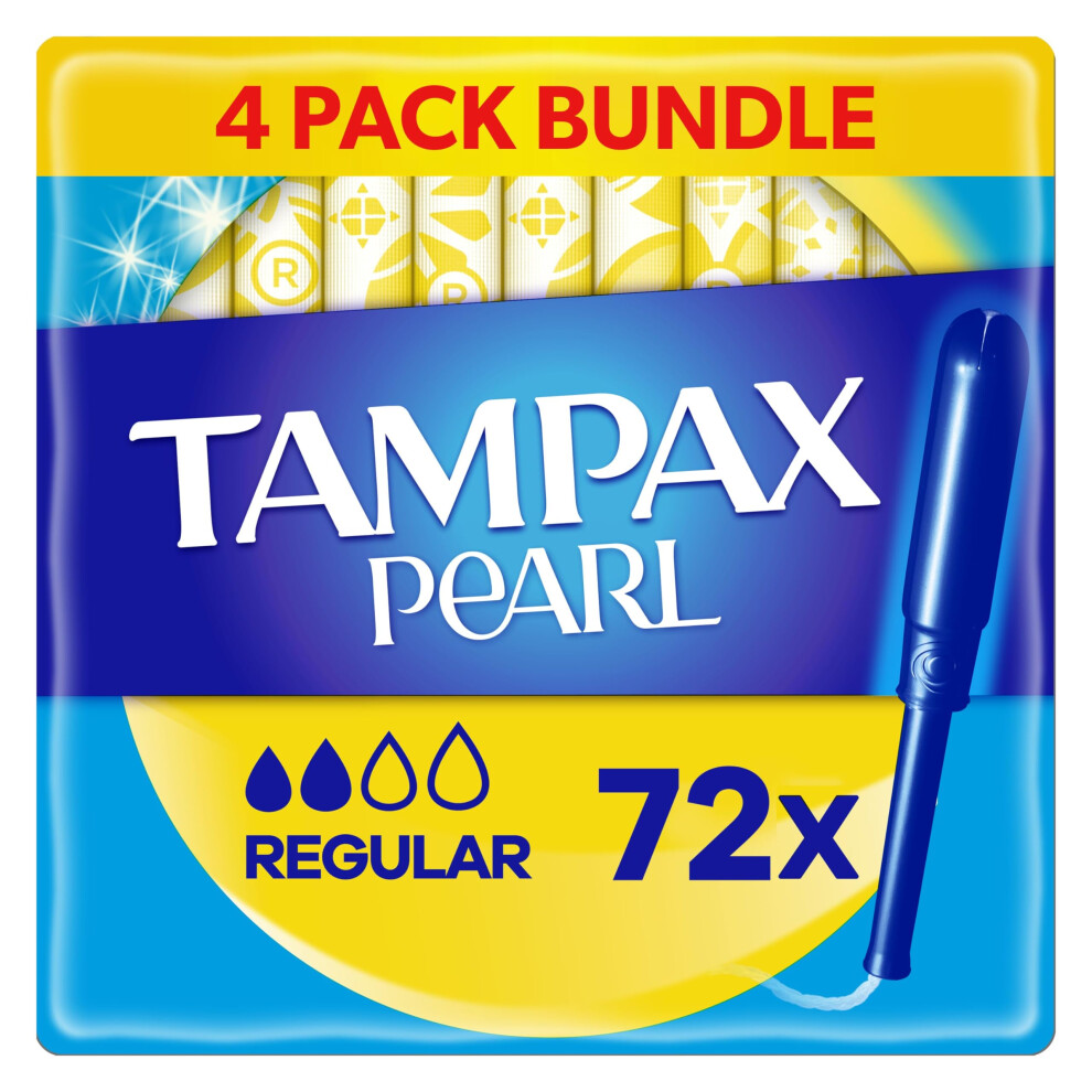 Compak Pearl Extra Comfort, Regular Absorbency, Light to Moderate Flow, 72 Tampons With Applicator (18 X 4 Packs) SAVING PACK, Extra Comfort & Leak