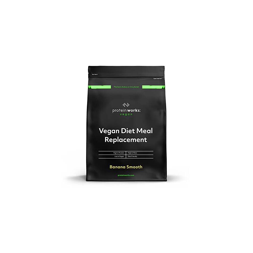 Protein Works - Vegan Diet Meal Replacement Shake | Nutritionally Complete 250 Calorie Meal | Vegan Meal Shake | Plant Based Meal | 14 Servings | Banana Smooth |