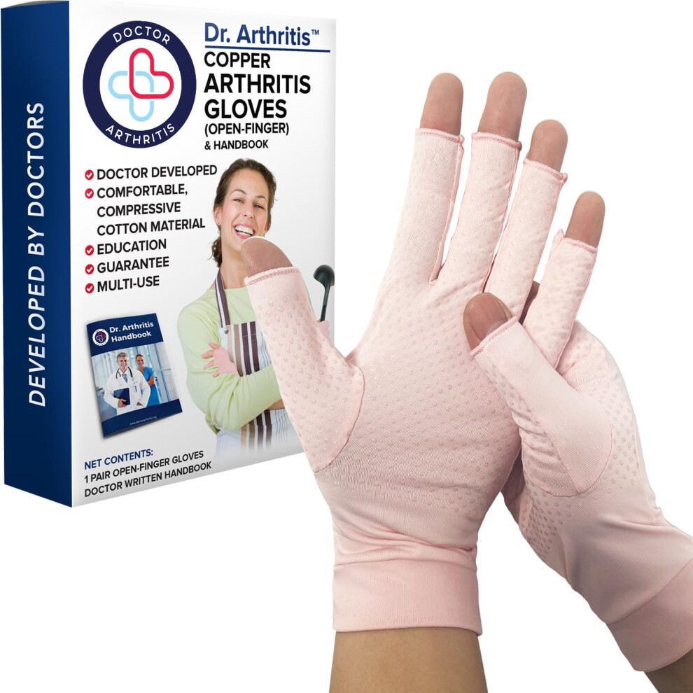 Arthritis Copper Compression Gloves for Women and Men, Carpal Tunnel Gloves, Hand Brace for Arthritis Pain and Support (Pink,XX-Large)