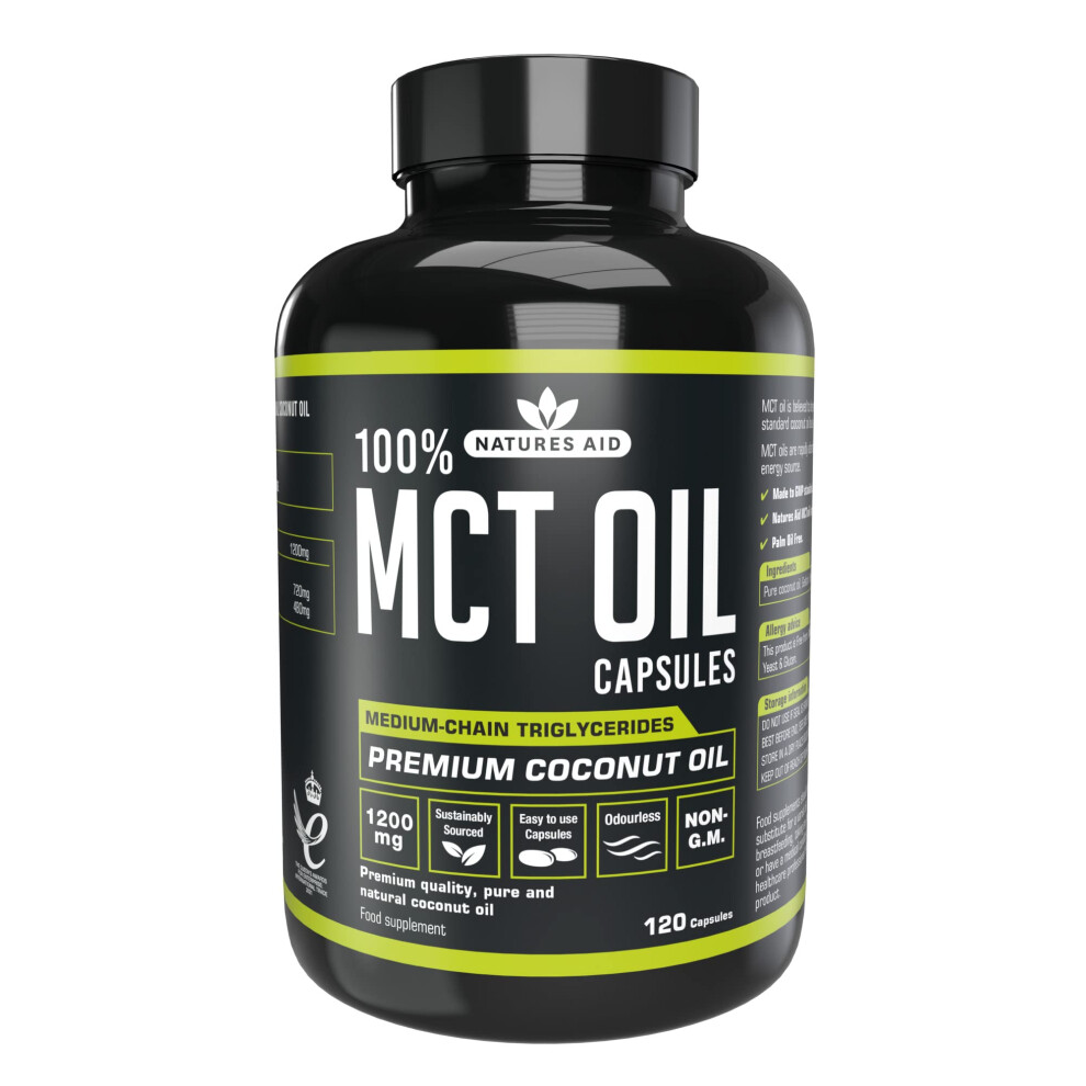 MCT Oil Capsules, 120 Capsules, 1200 mg