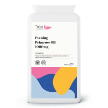 Troo Vegan Evening Primrose Oil Capsules 1000mg - 90 Softgels in Convenient Daily Omega Supplement - Provides GLA & Vitamin E - Cold Pressed - Made in