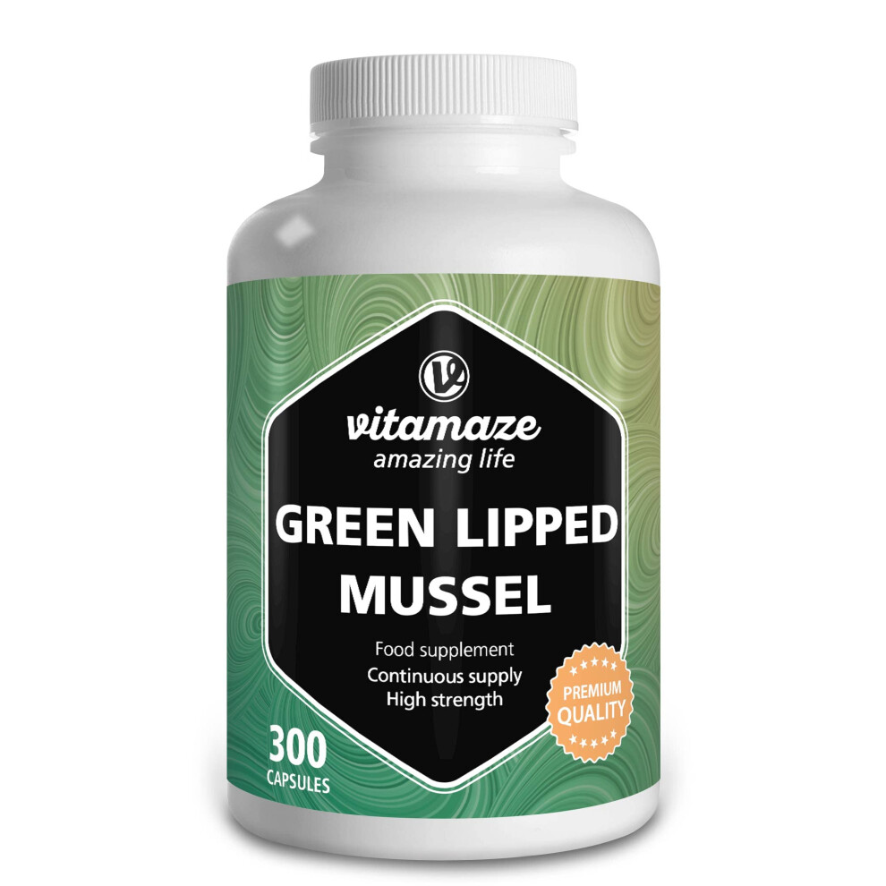 Green Lipped Mussel 1500 mg- Omega3 & Glycosaminoglycanes- 300 Capsules Pure New Zealand Green Lipped Mussel Powder - Supplement for Cartilage and