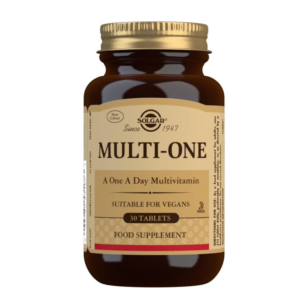 Solgar Multi-One - One-A-Day Multivitamin Tablets - 30 Day Supply - For Energy, Immunity, Mental & Cognitive Health - Includes Vitamin B12, D2 & Pantothenic