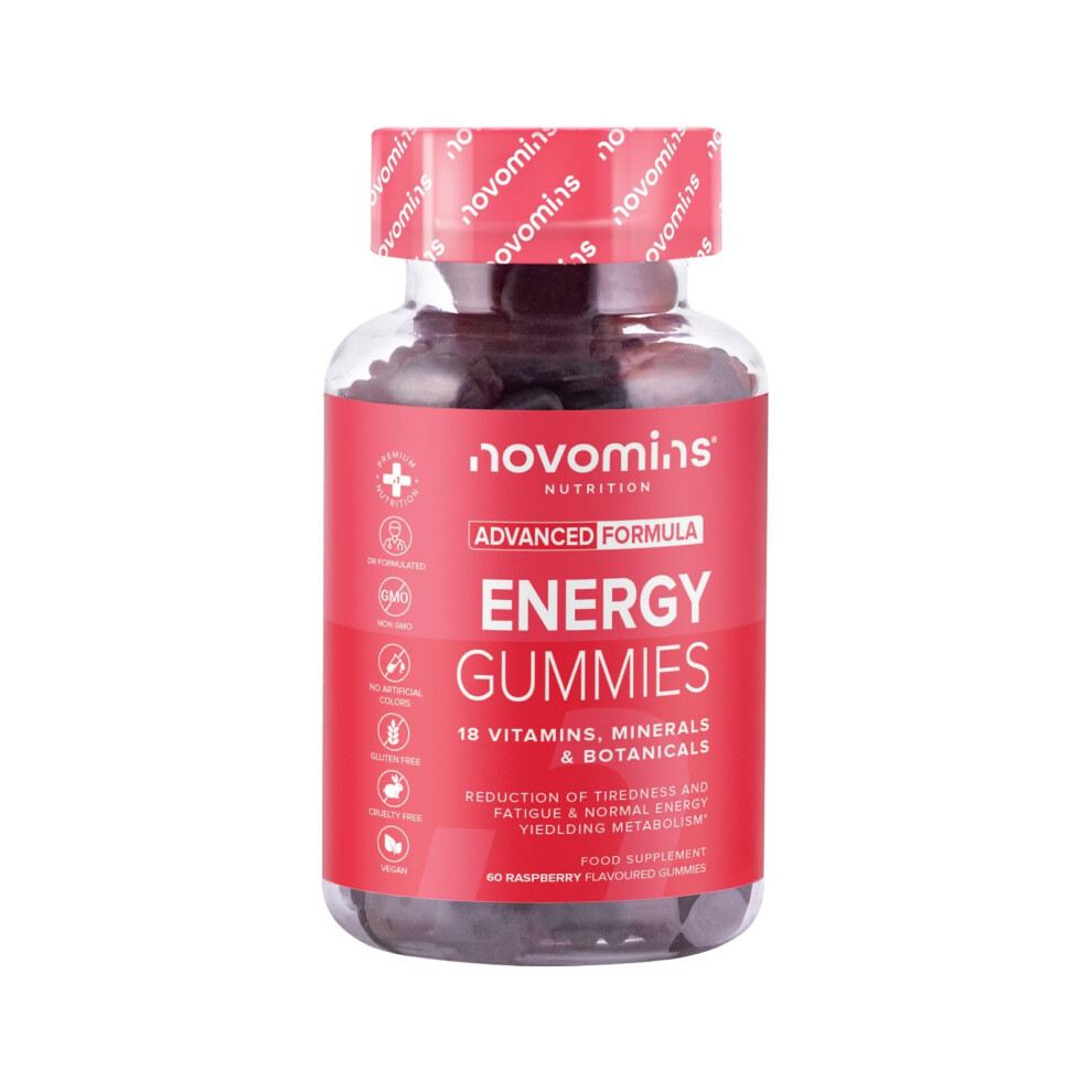 Novomins Energy Gummies - High Strength Energy Chews Â Tastier Than Energy Gels, Drinks, Tablets And Pills Â Caffeine Free Energy Boost Supplements For