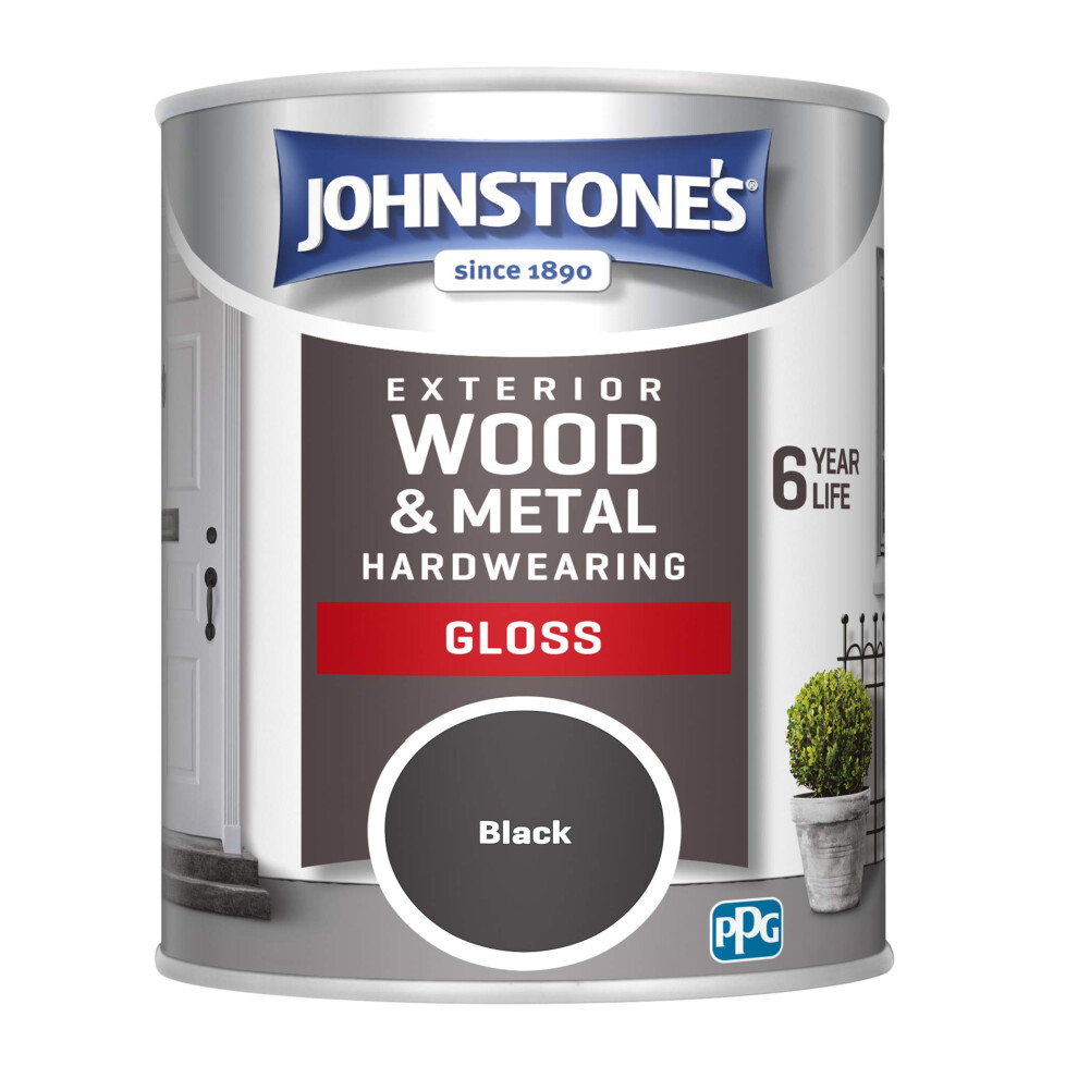 Johnstone's Exterior Hardwearing Gloss - 750Ml Black