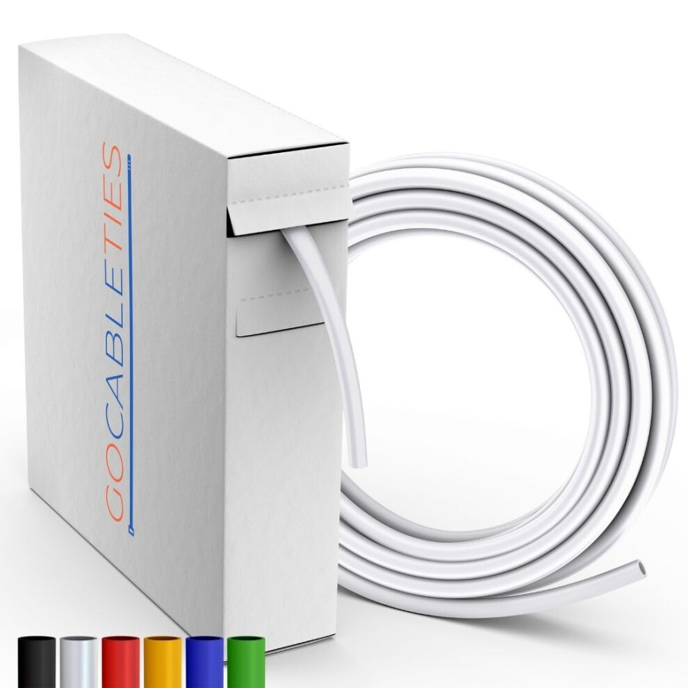 Premium White Heat Shrink Tubing Mini Reel, 6.4Mm X 9M, 2:1 Ratio, Cable Sleeving By Gocableties 5060479013074