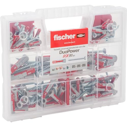 Fischer 544546 Duopower Universal Dowels Kit with Screw, Transparent 1