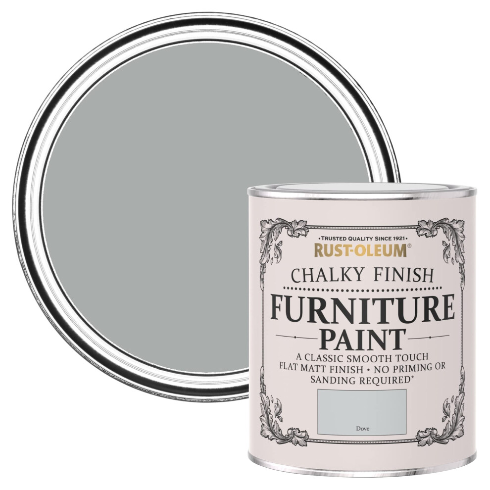 Light Grey Upcycled Furniture Paint in Chalky Finish - Dove 750ml