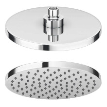 Taps2Traps Chrome Round 200mm Overhead Shower Head with Anti-Limescale Nozzles + Swivel Joint