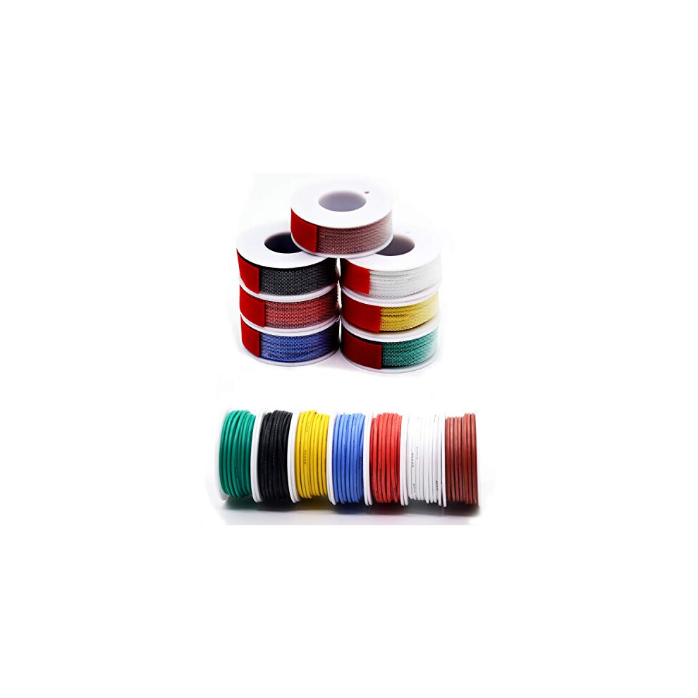 28Awg 0.08Mmâ² Silicone Electrical Wire Cable 7 Colors (13Meters/42.6Ft Each) 28 Gauge Hookup Wires Electronics Kit Stranded Tinned Copper Wire 704755648578