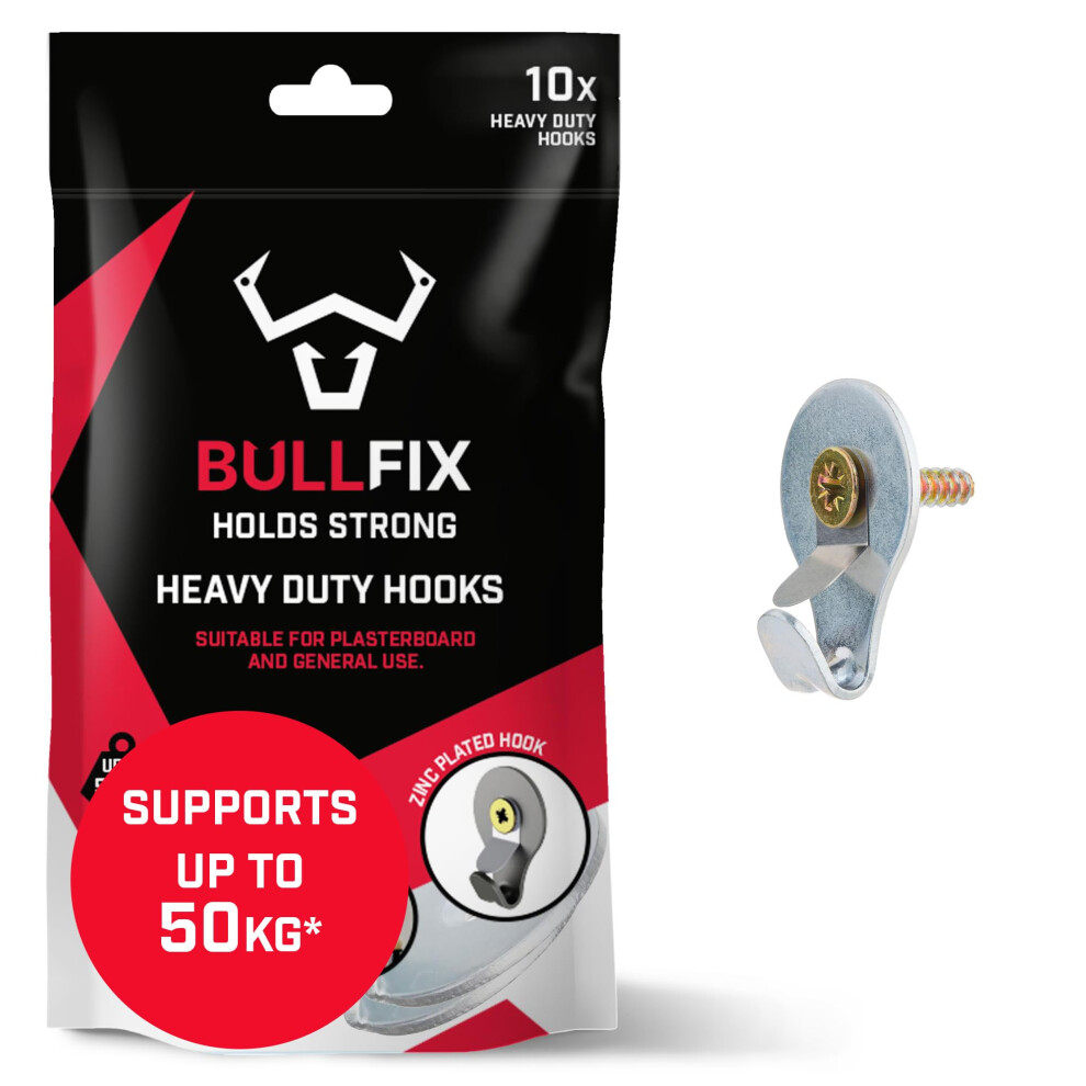Hook, Heavy Duty Picture Hooks, Wall Hooks For Hanging Picture Frames Or Canvas Onto Masonry Walls, Timber & Plasterboard, Works Universal 5065002347206