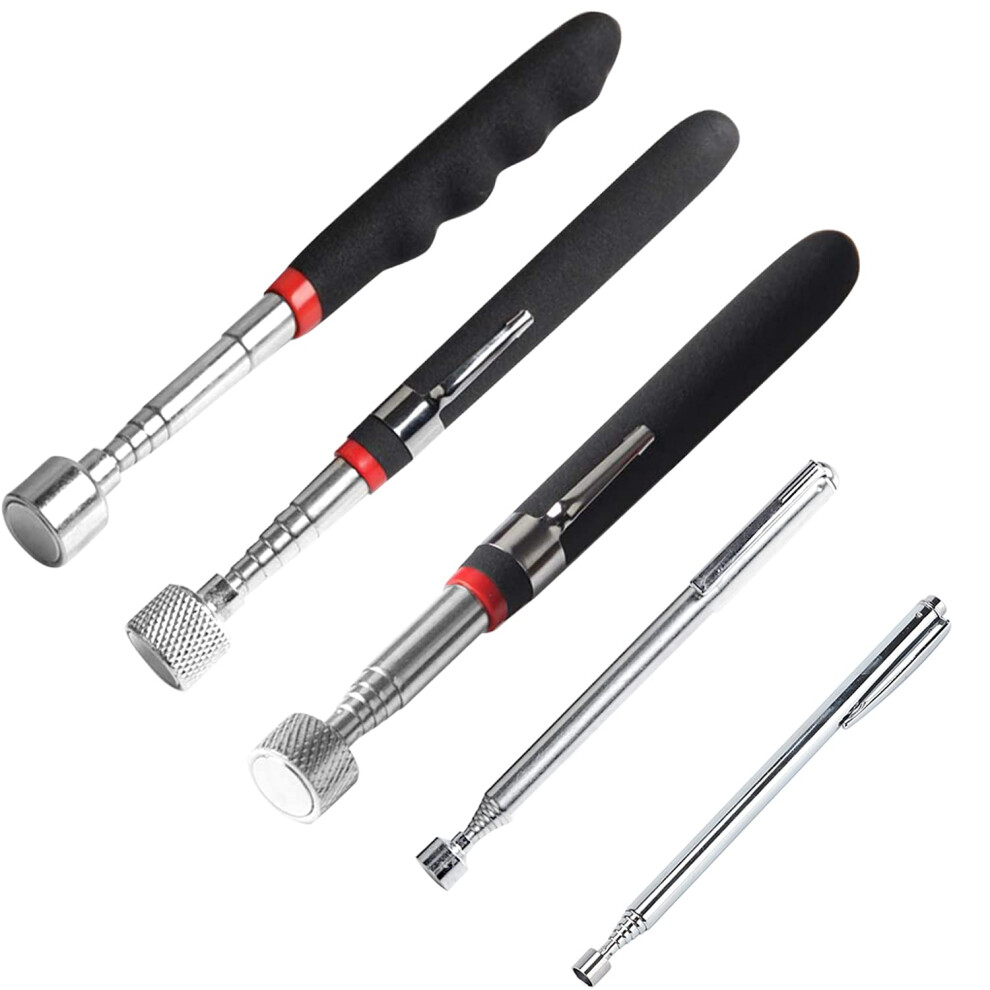 5 Pcs Magnetic Telescopic Pick-Up Tool,Magnetic Sticker Gadget, Durable Telescopic Magnetic Collector With Pocket Clip (1.5Lb 3Lb 10Lb 15Lb 20Lb) 792276608744