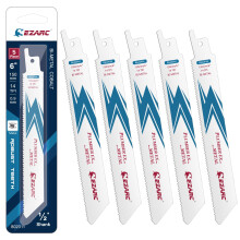 Reciprocating Saw Blade Bi-Metal Cobalt Sabre Saw Blades for Metal Cutting 150mm 14TPI R622PM (5-Pack)