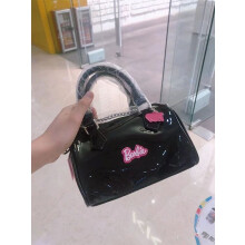 (Black) Trendy Barbie Pink Shoulder Bag For Women Soft Material Zippered For Daily