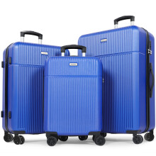 Suitcase Sets 3 Piece ABS Hard Shell Lightweight Durable Trolley Travel Luggage Set with 4 Spinner Wheels and TSA Lock