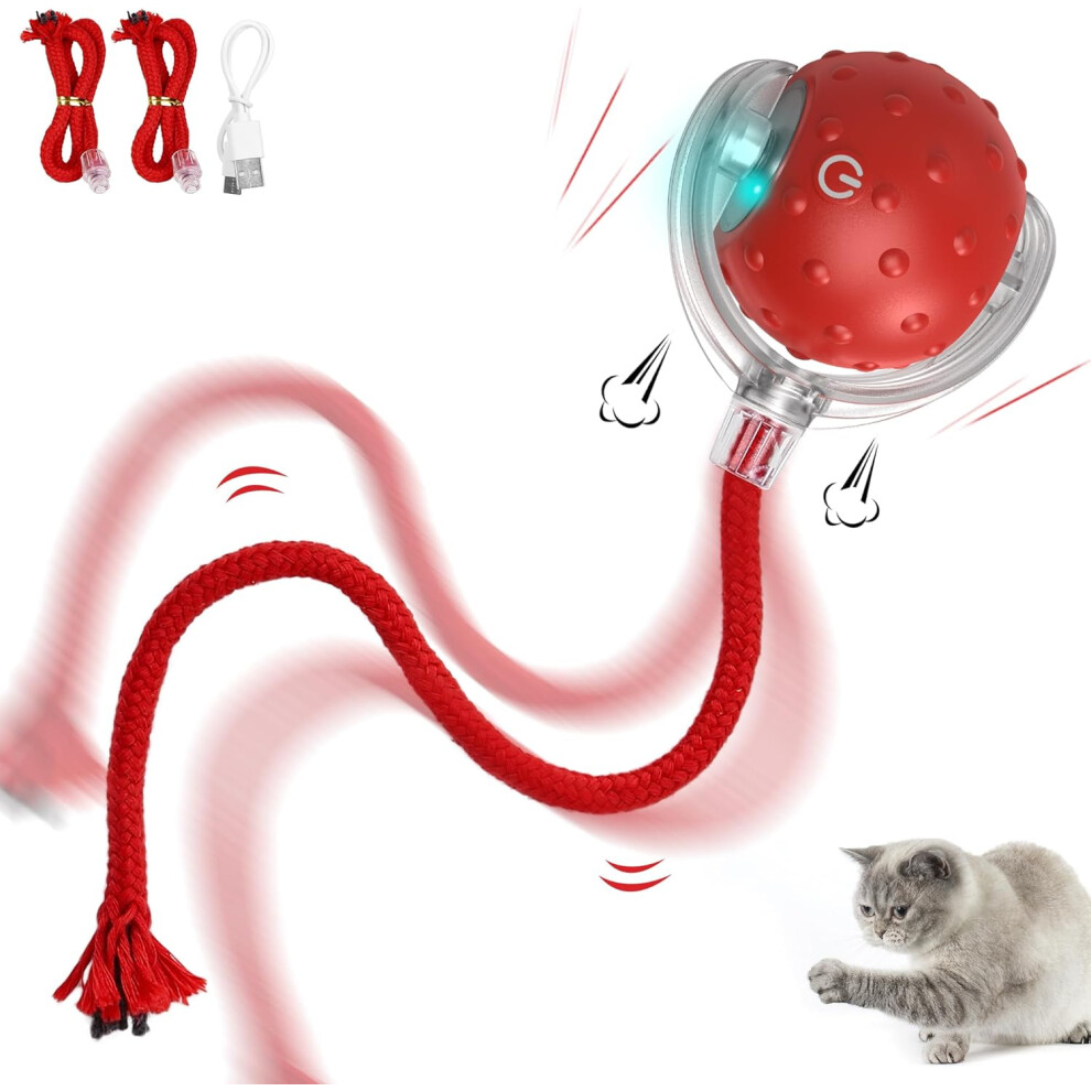 Motorized Automatic Cat Toy for Indoor Cats - Interactive, Obstacle-Avoiding Mobile Toy with Bird Calls, 3 Modes, All Floors