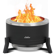 BIGHORN Smokeless Fire Pit 2in1 Low Smoke Bonfire, Ideal for Camping