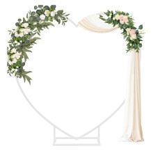 7.2ft Heart-Shaped Wedding Party Arched Metal Flower Garden Backdrop