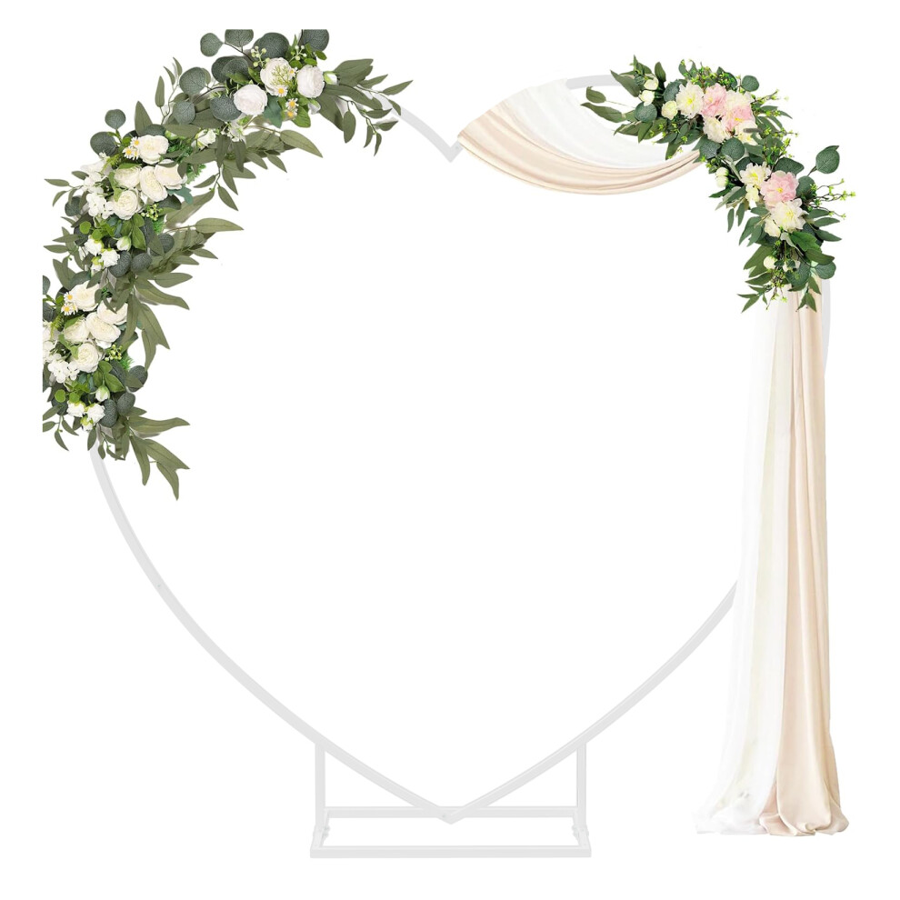 7.2ft Heart-Shaped Wedding Party Arched Metal Flower Garden Backdrop